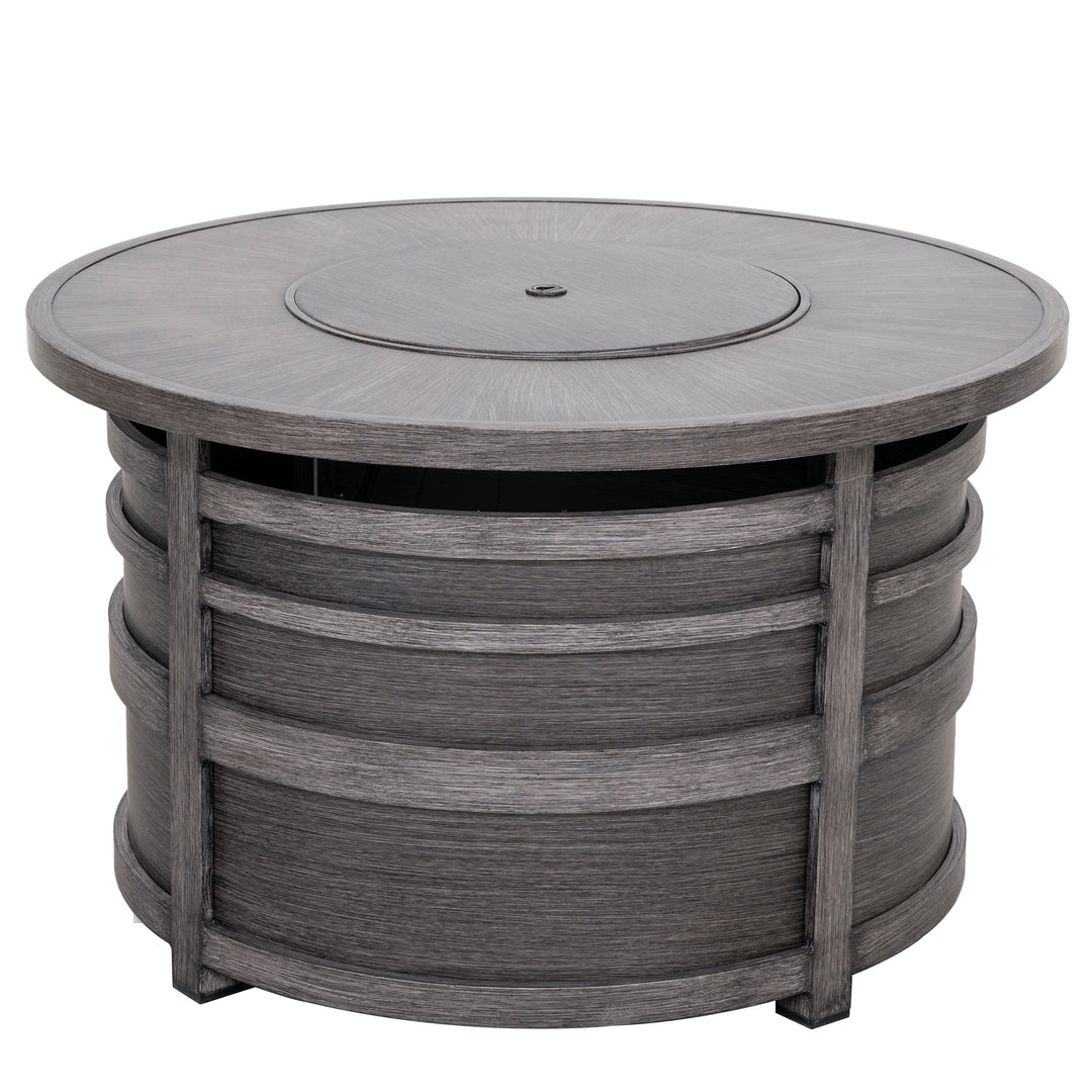 Outdoor 40 Inch Fire Pit Table, 50,000 BTU Propane Fire Pit with Lid