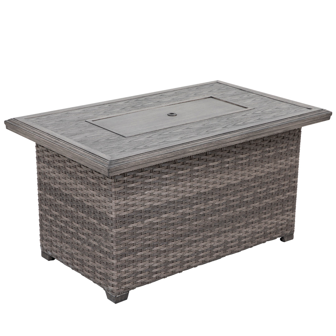 Outdoor Aluminum Rattan Fire Pit Table