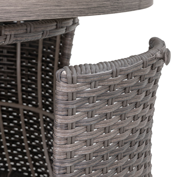 Patio Aluminum Rattan Fire Pit Table
