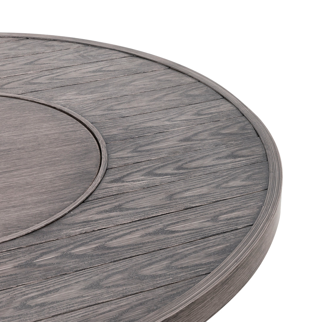 Patio Aluminum Rattan Fire Pit Table