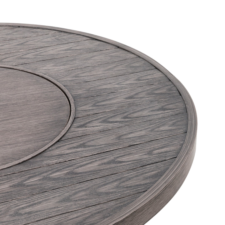 Patio Aluminum Rattan Fire Pit Table