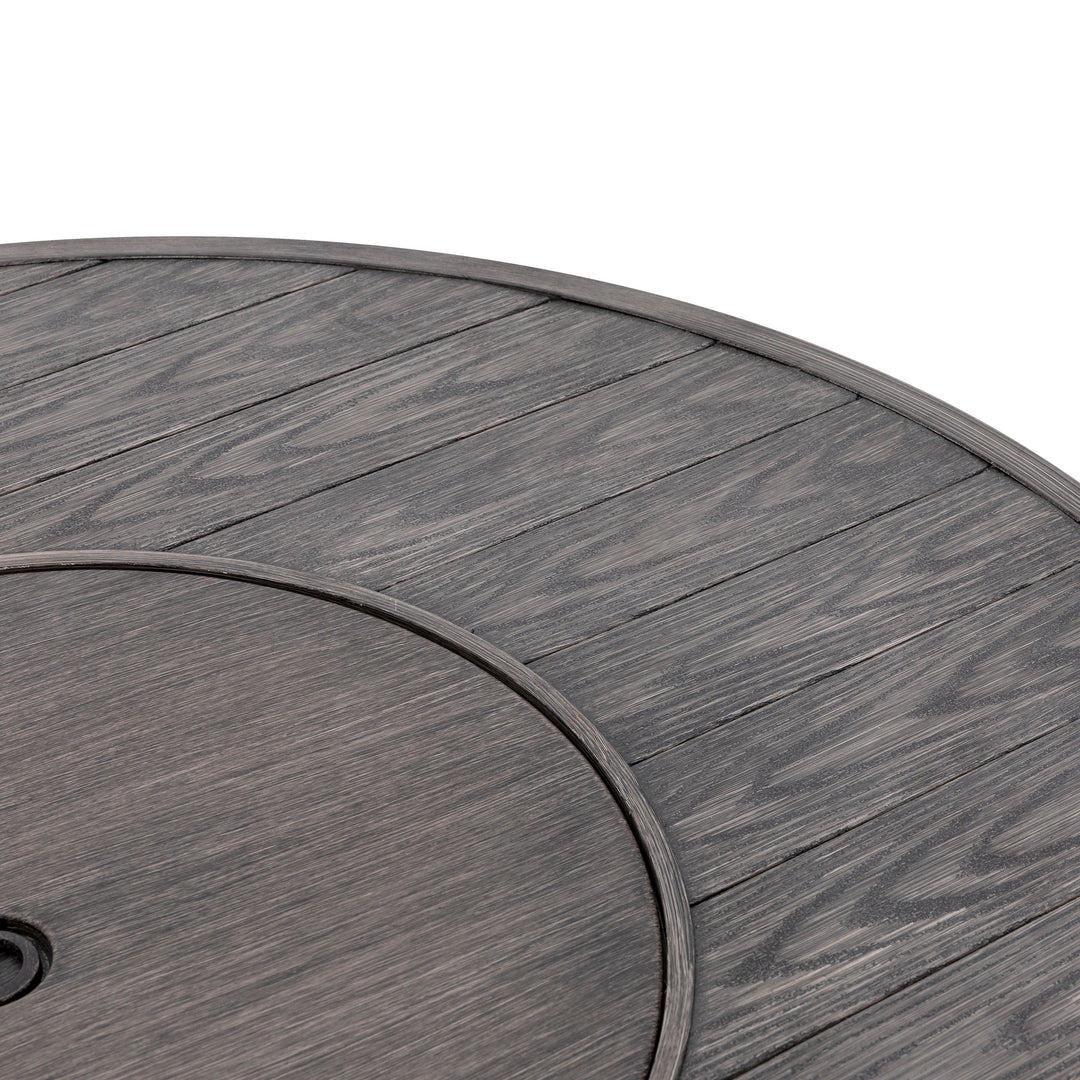 Patio Aluminum Rattan Fire Pit Table