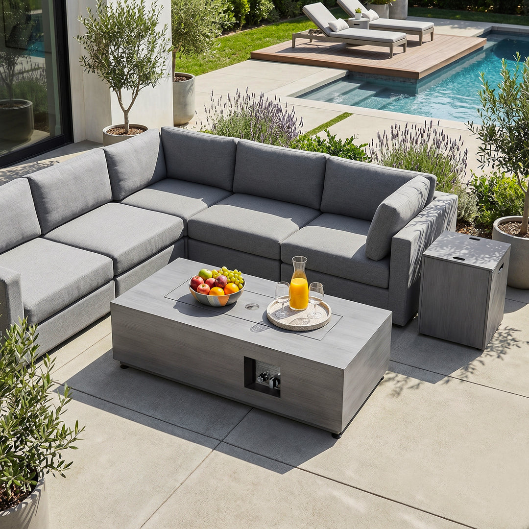 42.9" Outdoor Propane Gas Fire Pit Table with Hidden Tank Table