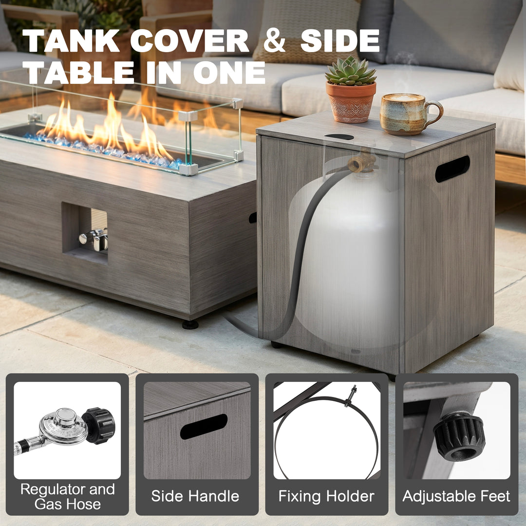 42.9" Outdoor Propane Gas Fire Pit Table with Hidden Tank Table