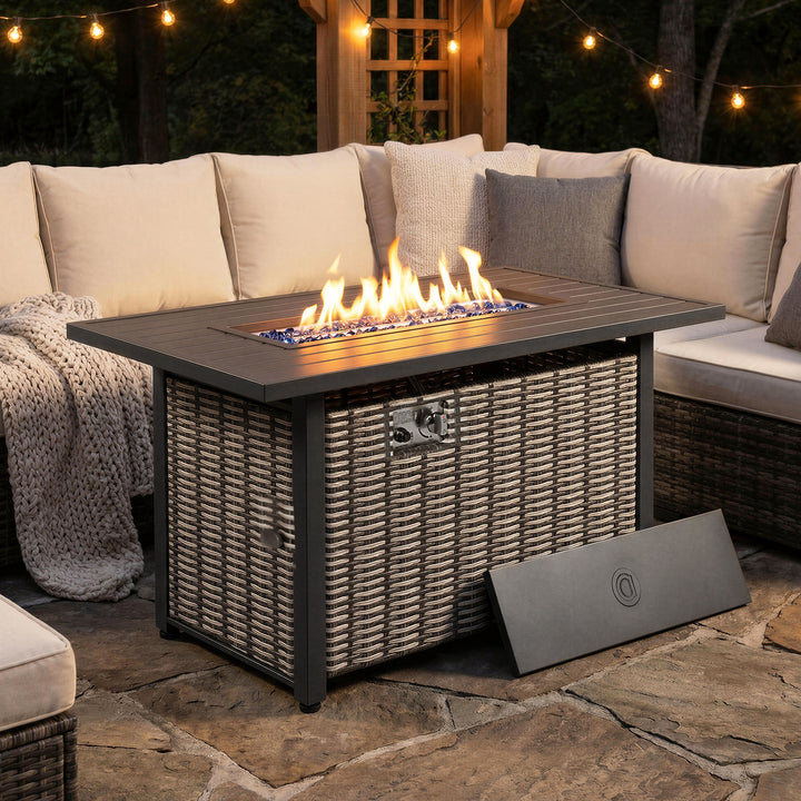 43’’ Outdoor Propane Gas Fire Pit Table 50,000 BTU for Outside Patio