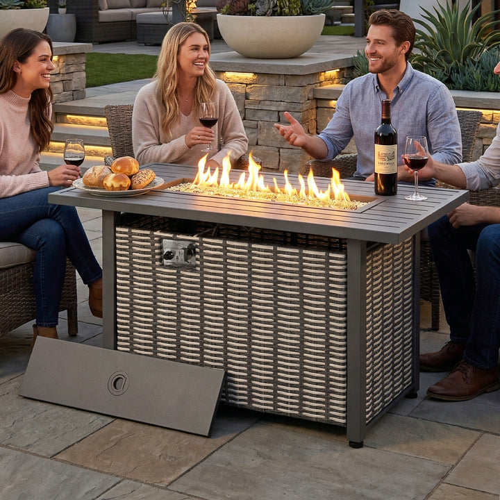 43’’ Outdoor Propane Gas Fire Pit Table 50,000 BTU for Outside Patio