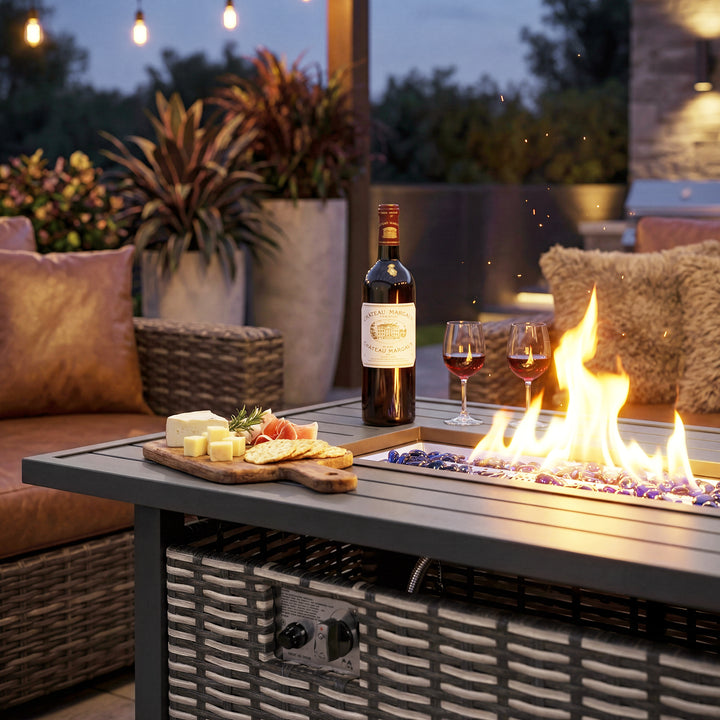 43’’ Outdoor Propane Gas Fire Pit Table 50,000 BTU for Outside Patio
