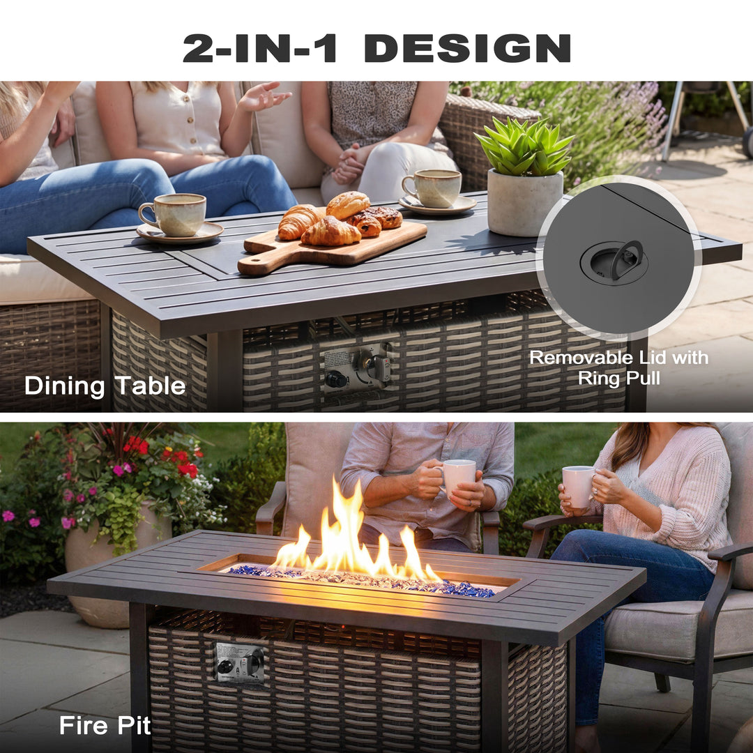 43’’ Outdoor Propane Gas Fire Pit Table 50,000 BTU for Outside Patio