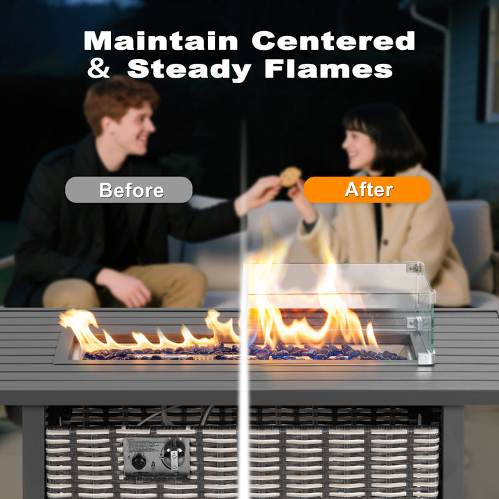 43’’ Outdoor Propane Gas Fire Pit Table 50,000 BTU with Wind Guard