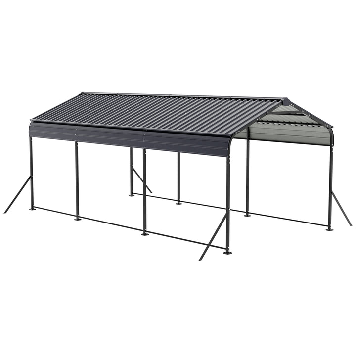 Steel Carport 15 x 10 FT with Reinforced Frame, Windproof Ground Anchors