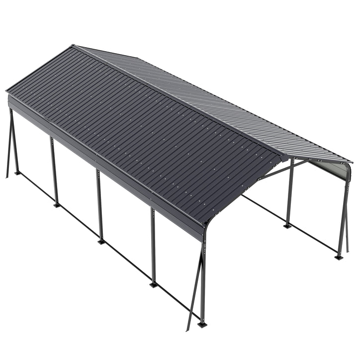 Steel Carport 20 x 12 FT with Reinforced Frame, Windproof Ground Anchors