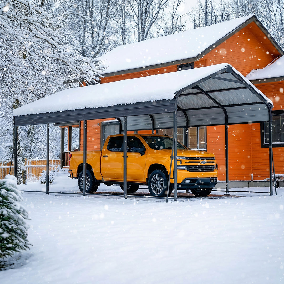 Steel Carport 20 x 12 FT with Reinforced Frame, Windproof Ground Anchors
