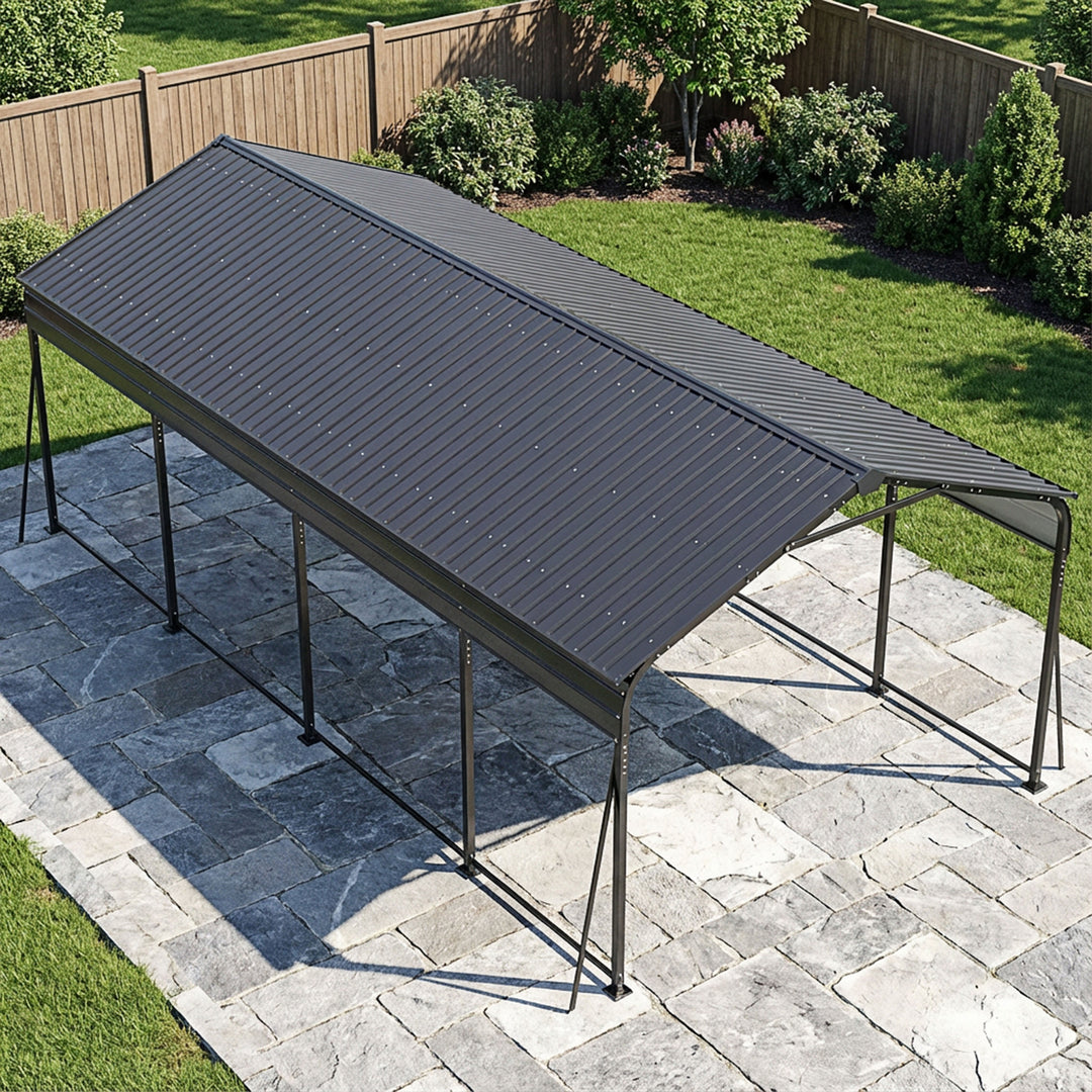 Steel Carport 20 x 12 FT with Reinforced Frame, Windproof Ground Anchors