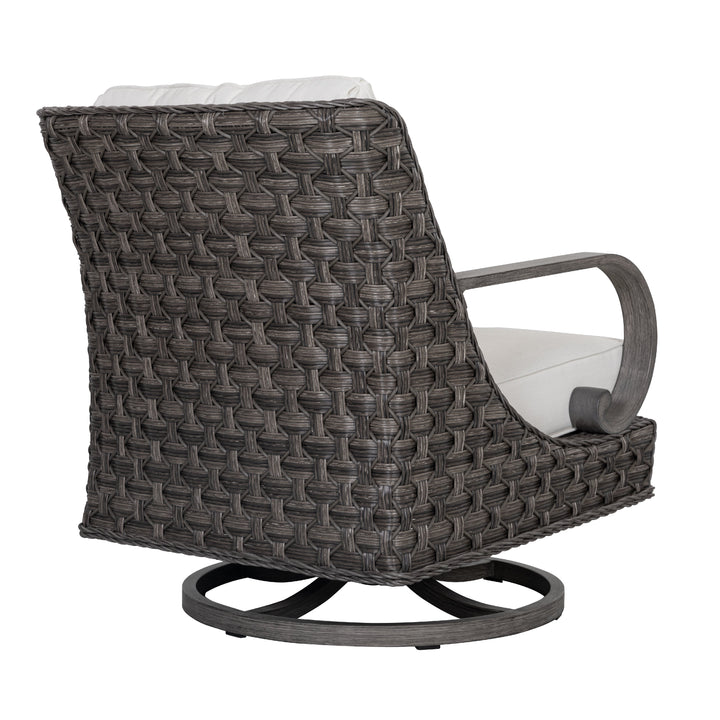 Patio Time Aluminum and Wicker Swivel Patio Chairs with Cushions Set of 2