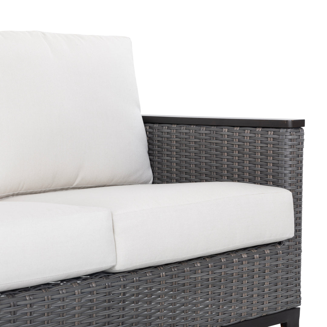 Patio Time 4-Piece Aluminum and Wicker Outdoor Conversation Set