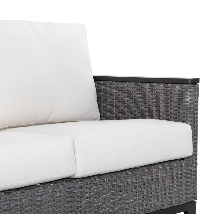 Patio Time 4-Piece Aluminum and Wicker Outdoor Conversation Set