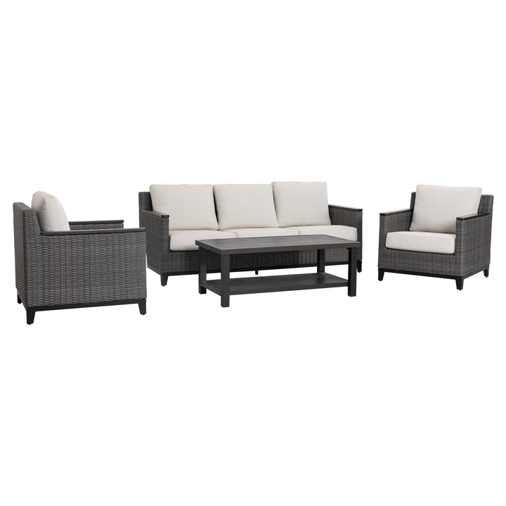 Patio Time 4-Piece Aluminum and Wicker Outdoor Conversation Set