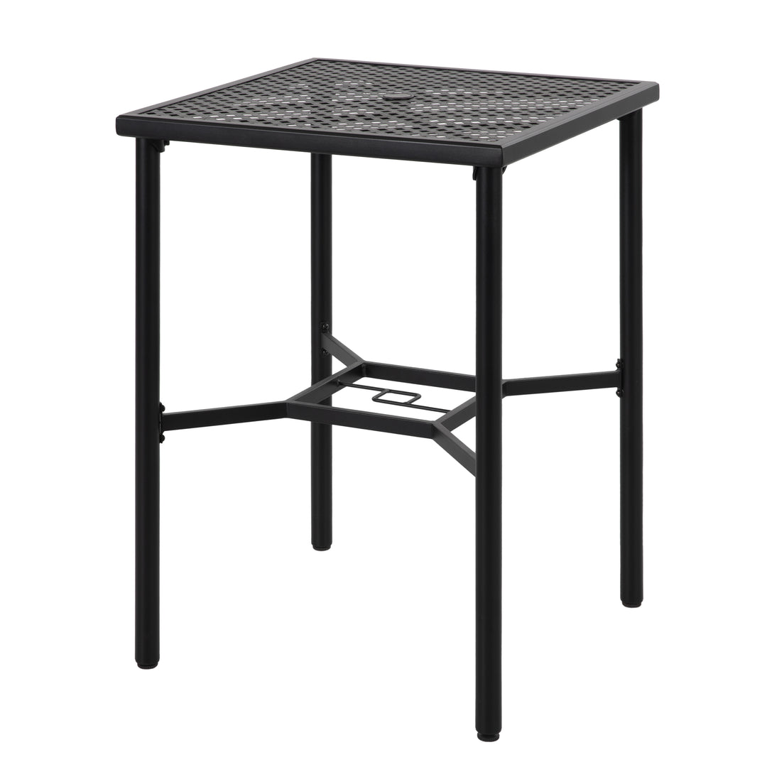 Outdoor 28" Square Bar Table with Mesh Top and 1.57" Umbrella Hole