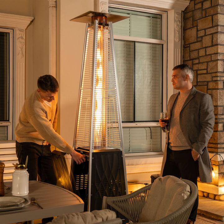 48,000 BTU ETL Certified Pyramid Patio Heater with Wheels