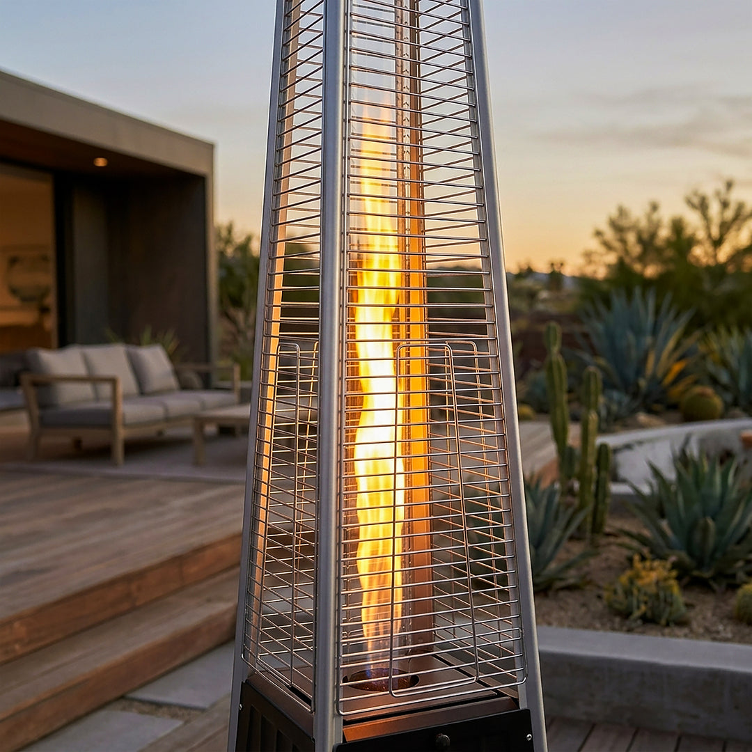 48,000 BTU ETL Certified Pyramid Patio Heater with Wheels