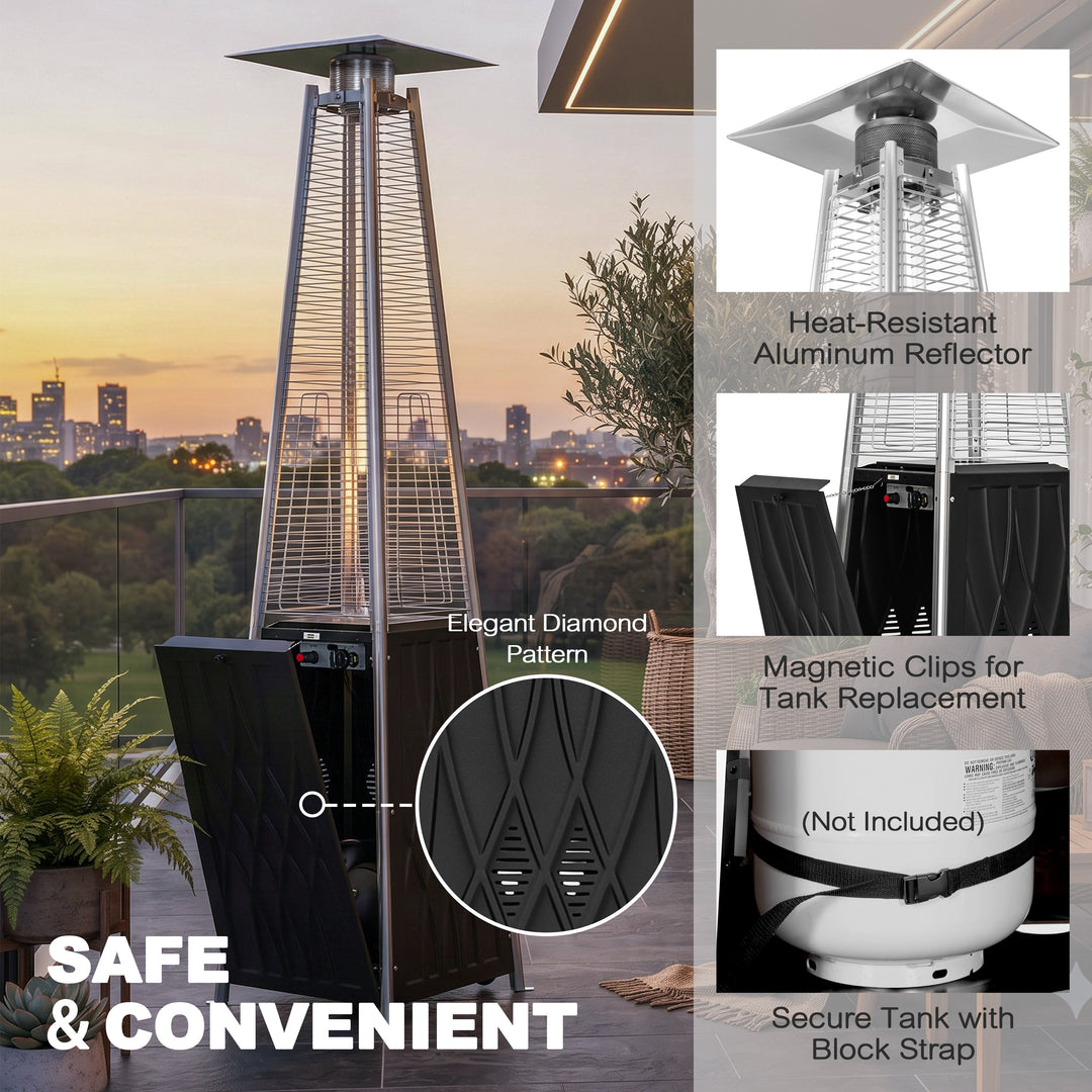 48,000 BTU ETL Certified Pyramid Patio Heater with Wheels