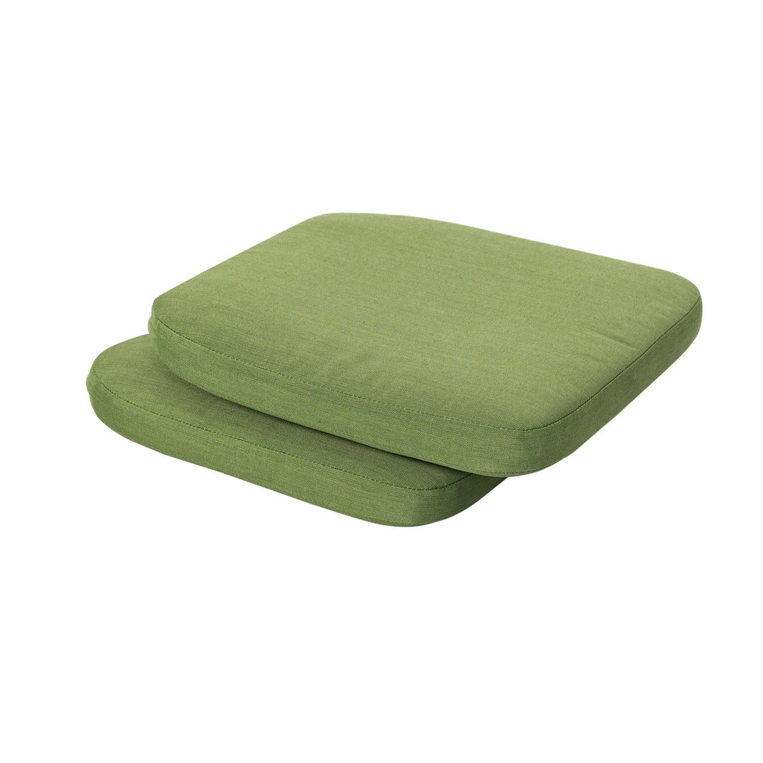 NUU GARDEN Outdoor 2-Pack 15'' x 16'' x 1.2'' Green Chair Seat Cushions with Straps
