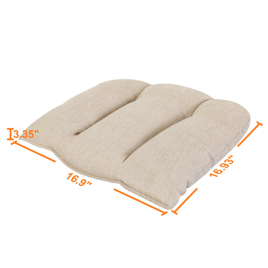 Outdoor 2-Pack 17'' x 20'' x 3.15'' Beige Outdoor Throw Pillows, Olefin