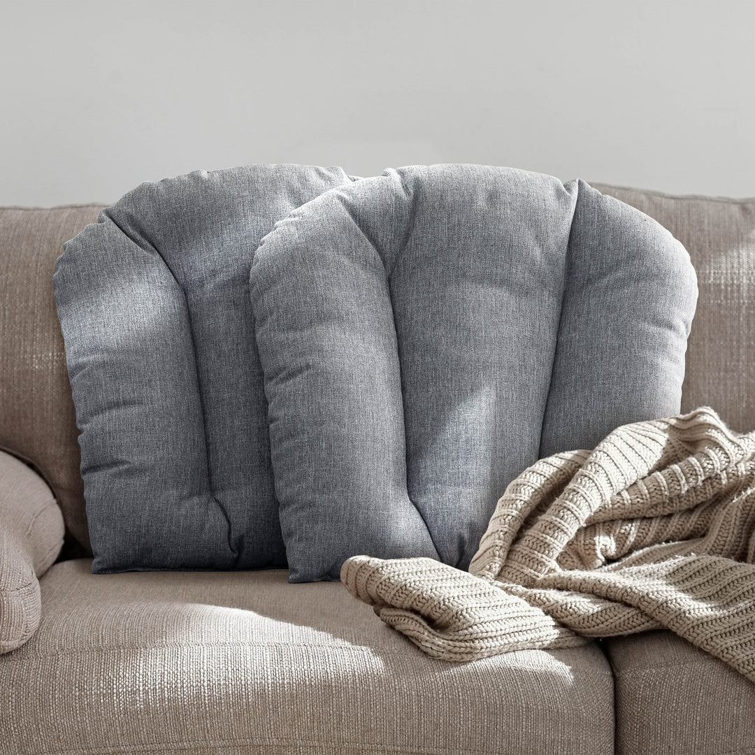 Outdoor 2-Pack 17'' x 17'' x 3.35'' Gray Outdoor Throw Pillows