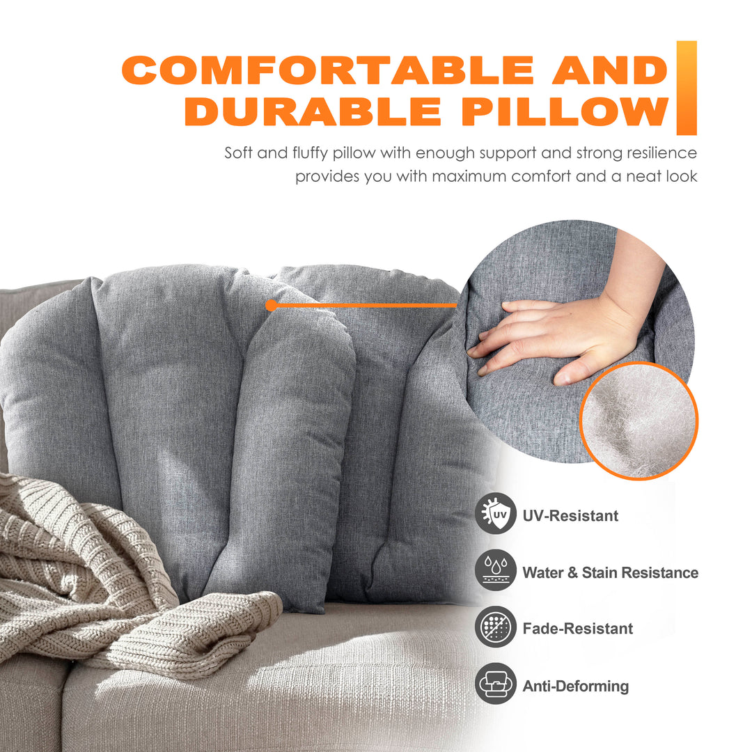 Outdoor 2-Pack 17'' x 17'' x 3.35'' Gray Outdoor Throw Pillows
