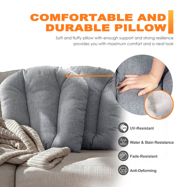 Outdoor 2-Pack 17'' x 17'' x 3.35'' Gray Outdoor Throw Pillows