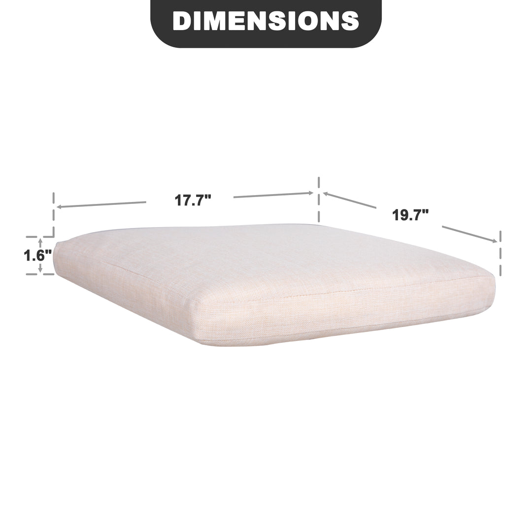Nuu Garden Indoor and Outdoor Water-Resistant Cushions for Patio Furniture Set of 2 / 19.68 x 17.71 x 1.96 Inch