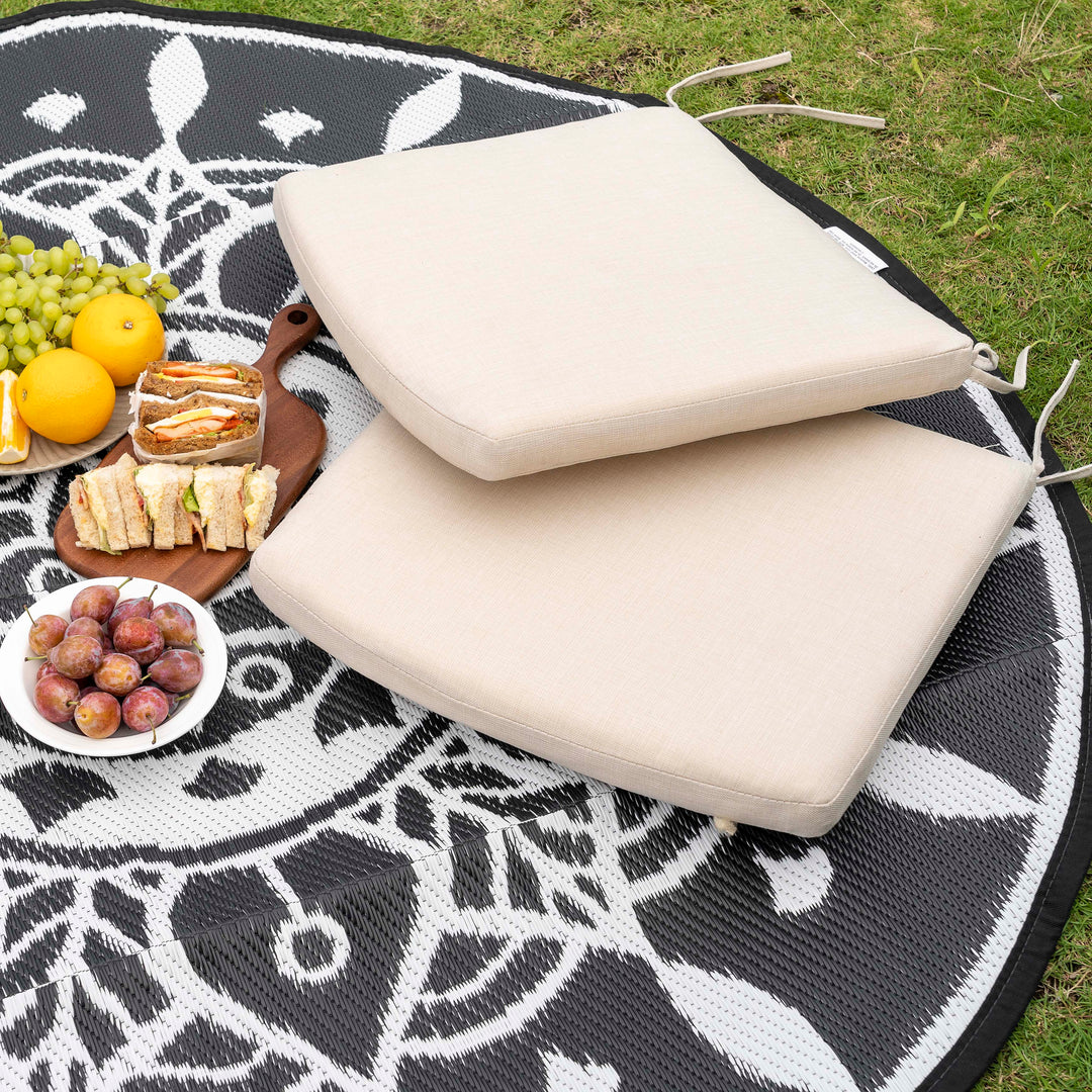 Nuu Garden Indoor and Outdoor Water-Resistant Cushions for Patio Furniture Set of 2 / 19.68 x 17.71 x 1.96 Inch