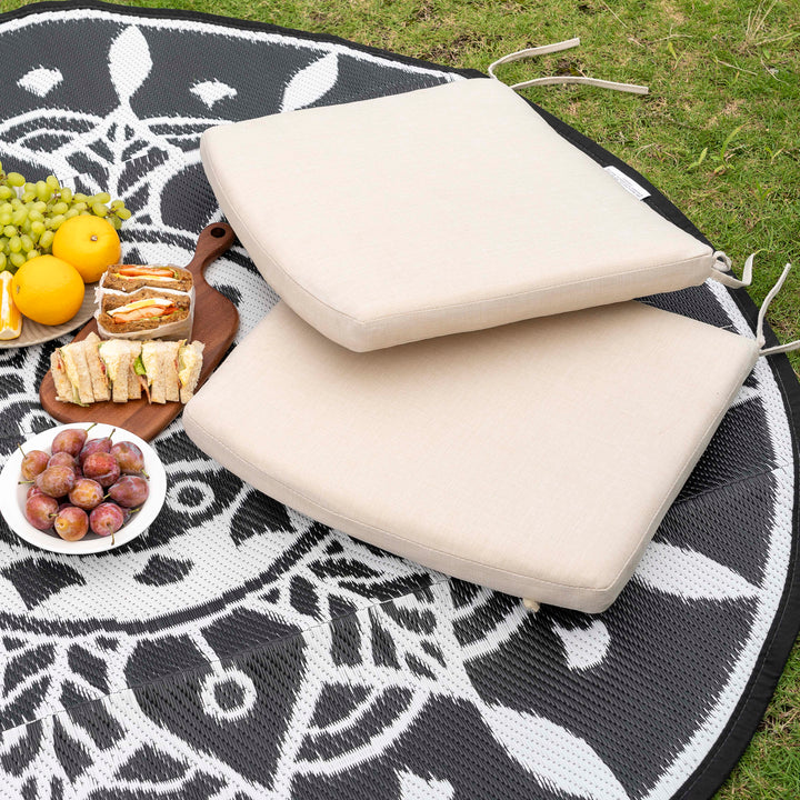 Nuu Garden Indoor and Outdoor Water-Resistant Cushions for Patio Furniture Set of 2 / 19.68 x 17.71 x 1.96 Inch