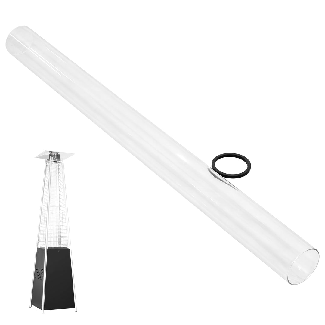 4-Sided Pyramid Patio Heater Quartz Glass Tube Replacement with Silicone Ring