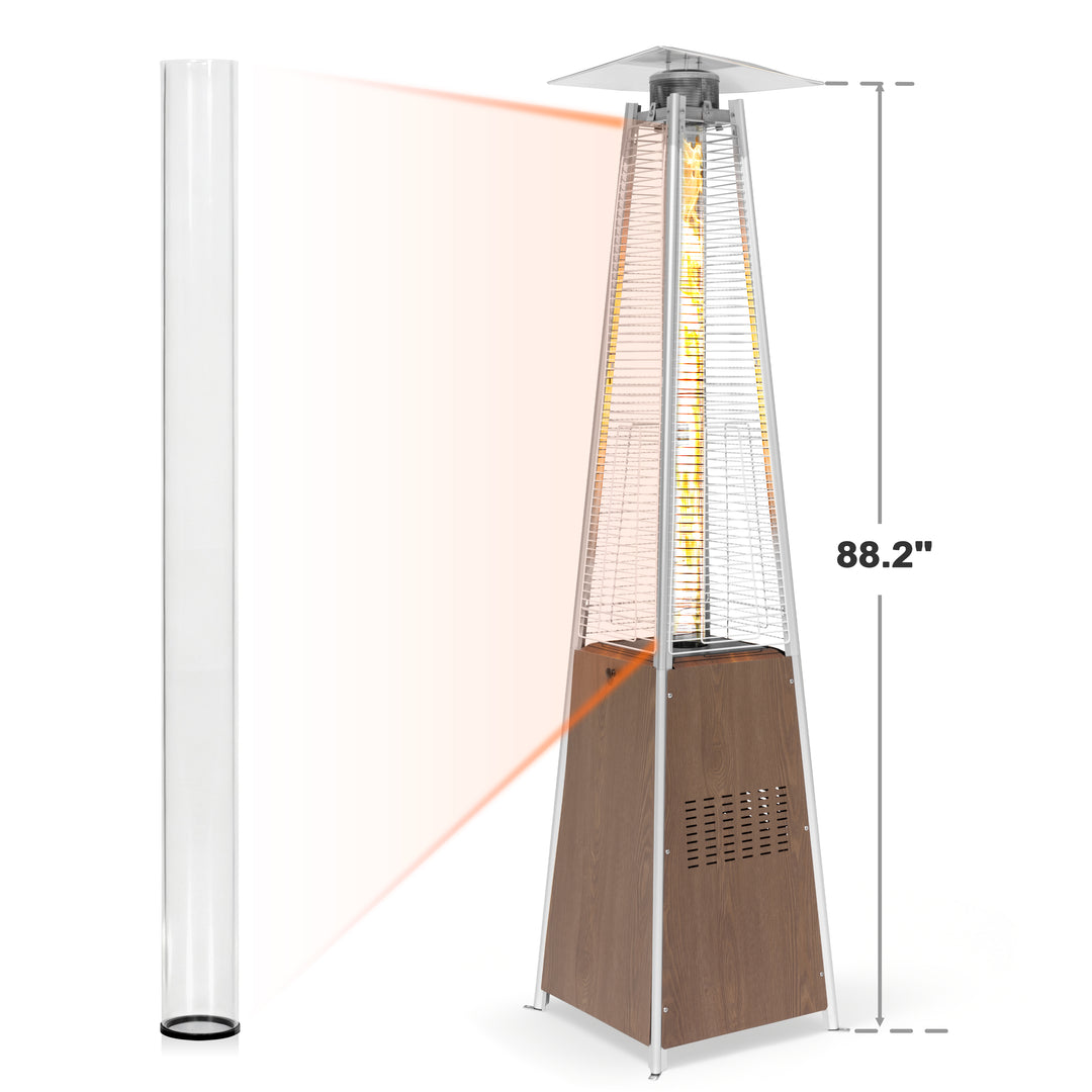 4-Sided Pyramid Patio Heater Quartz Glass Tube Replacement with Silicone Ring