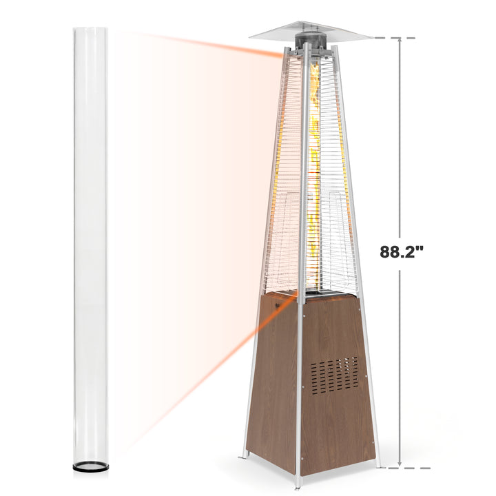 4-Sided Pyramid Patio Heater Quartz Glass Tube Replacement with Silicone Ring