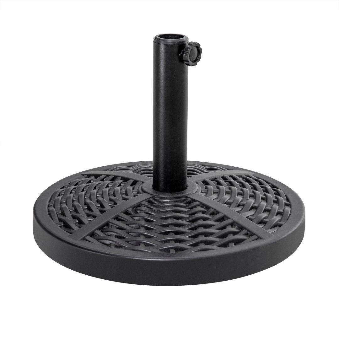 high end patio umbrella base 26 lbs Patio Umbrella Base Stand Heavy Duty Outdoor Umbrella Base Made from Rust Resistant Resin