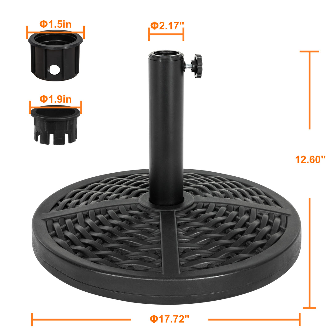 66 pound concrete patio umbrella stand bases Nuu Garden Outdoor 26 lb. Round Umbrella Base, Polyethylene and Concrete, Brown, One Size