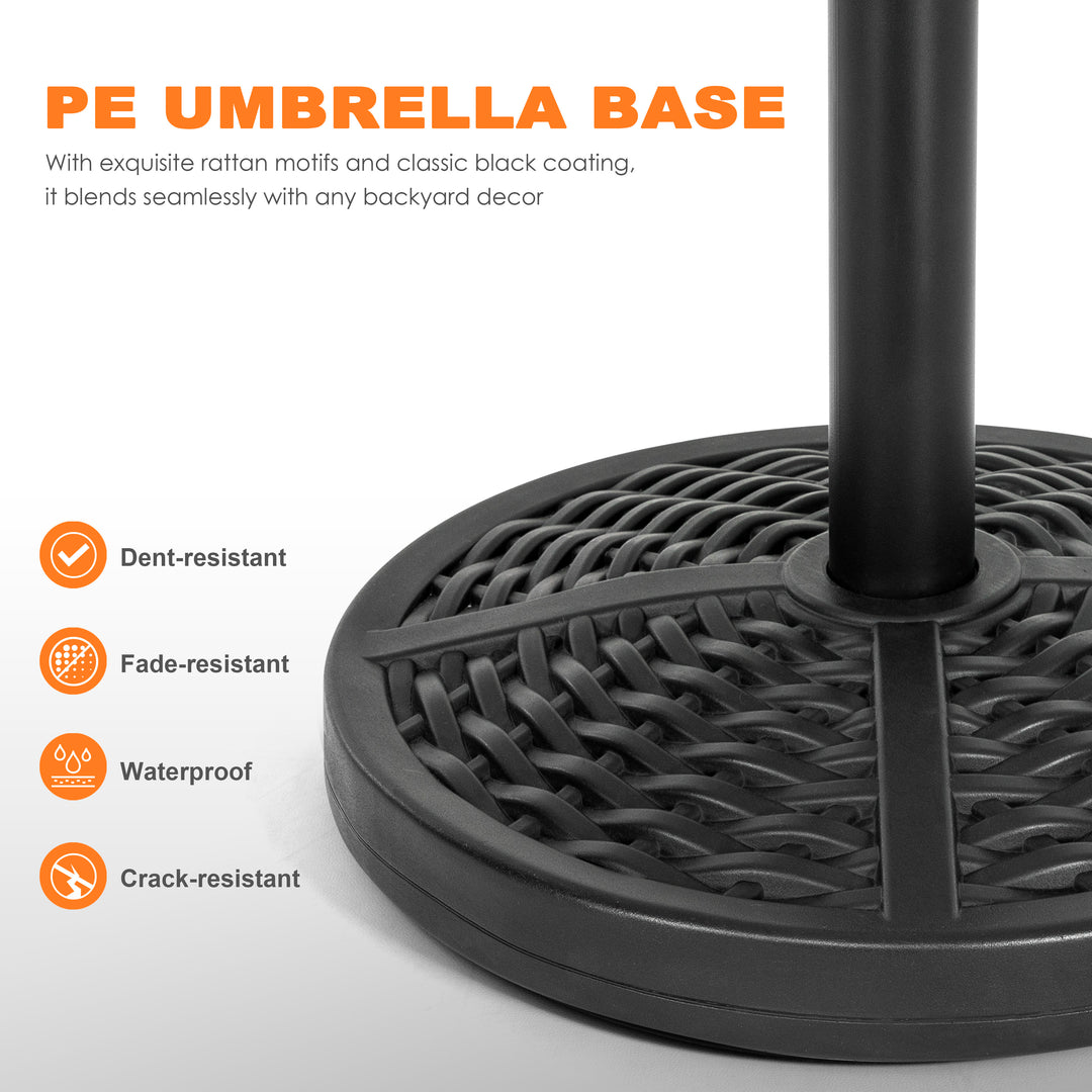 decorative patio umbrella stand Nuu Garden Outdoor 26 lb. Round Umbrella Base, Polyethylene and Concrete, Brown, One Size