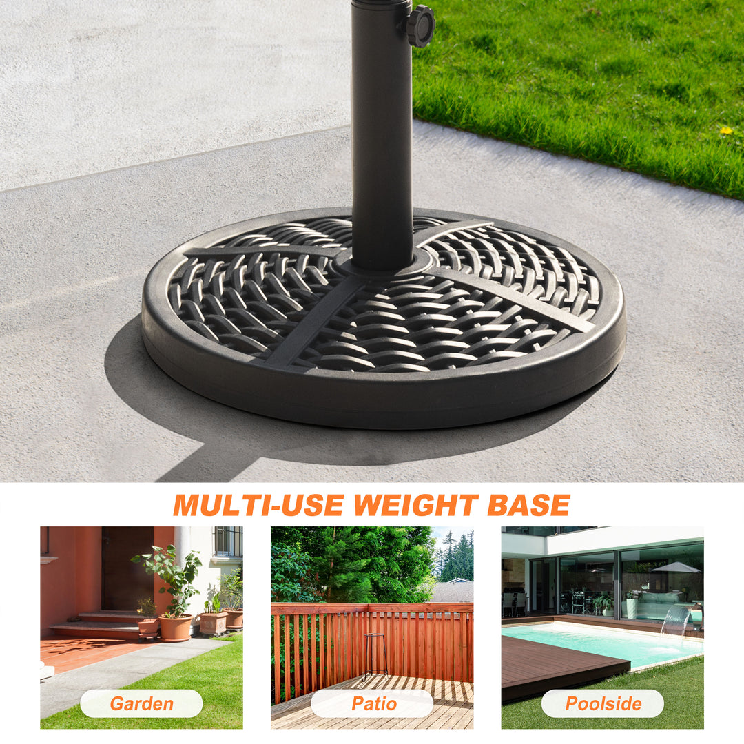 high end patio umbrella base Nuu Garden Outdoor 26 lb. Round Umbrella Base, Polyethylene and Concrete, Brown, One Size