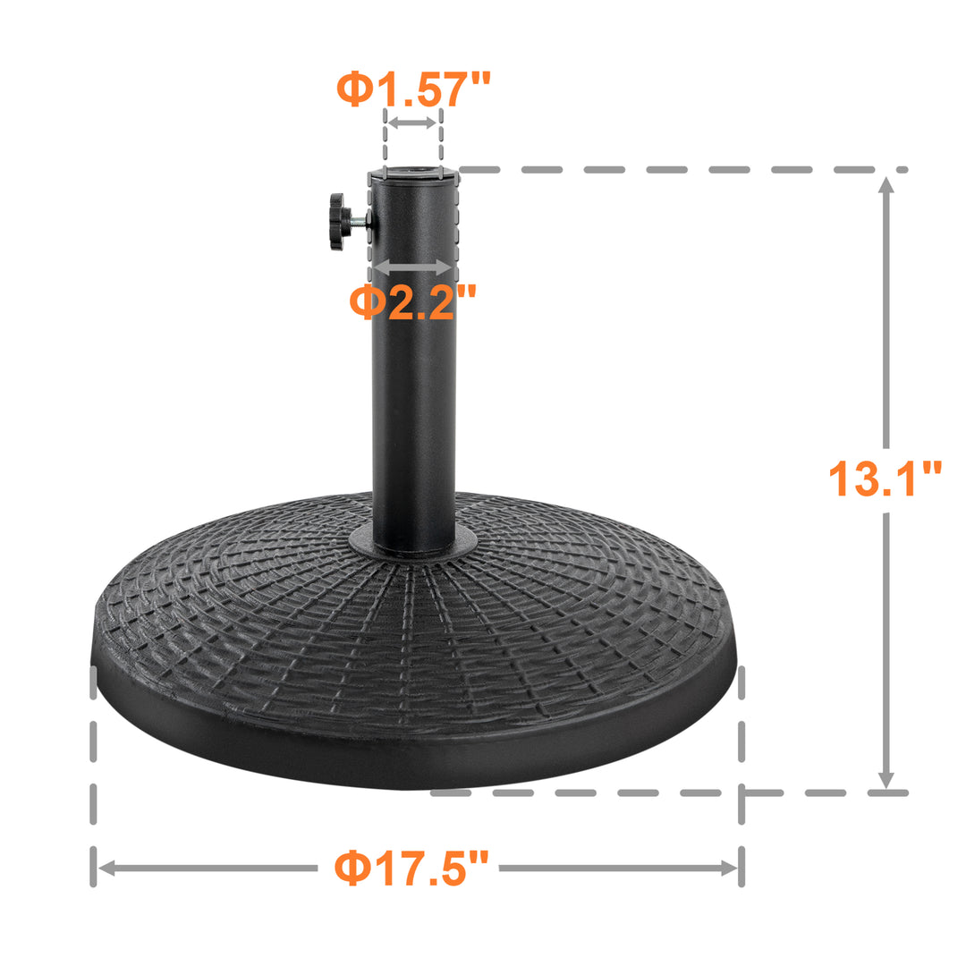 Outdoor 7.5' Round Beige Patio Vented Umbrella with Base, Crank, Push Button Tilt