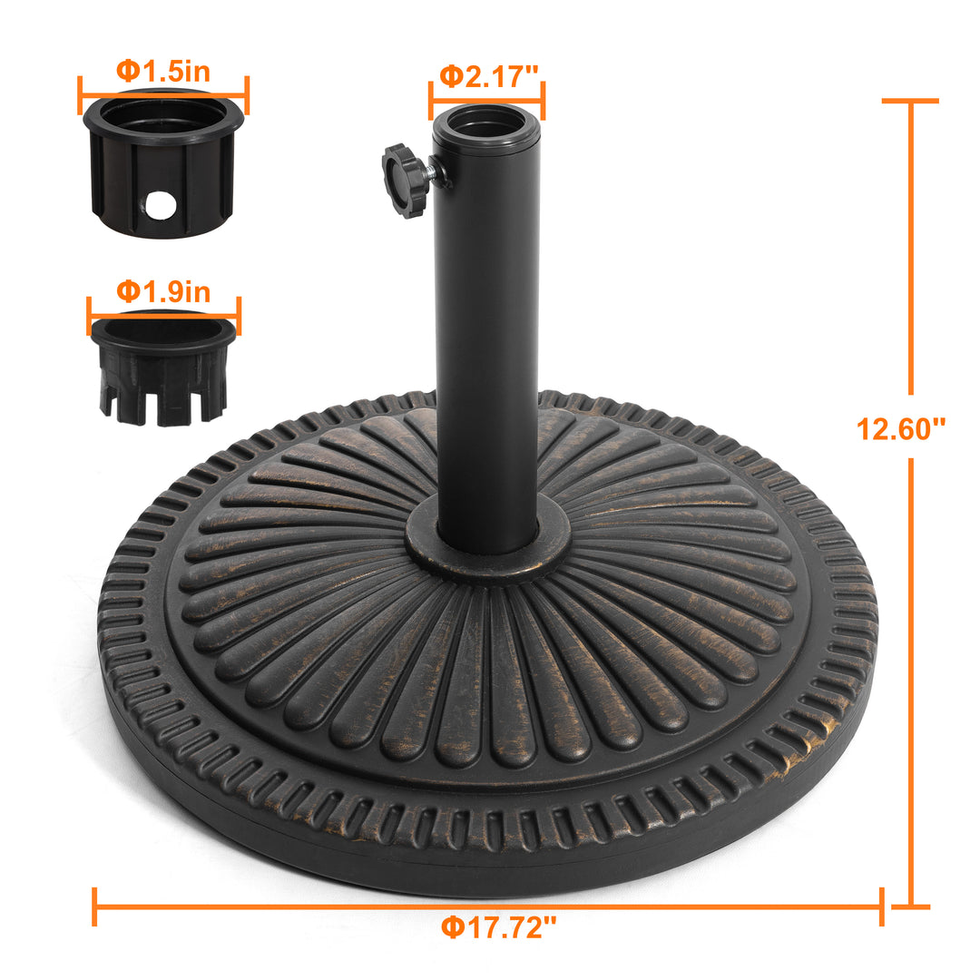 42 lb rust-resistant patio umbrella base in black 33 lbs Patio Umbrella Base Stand Heavy Duty Outdoor Umbrella Base Made – Nuu Garden