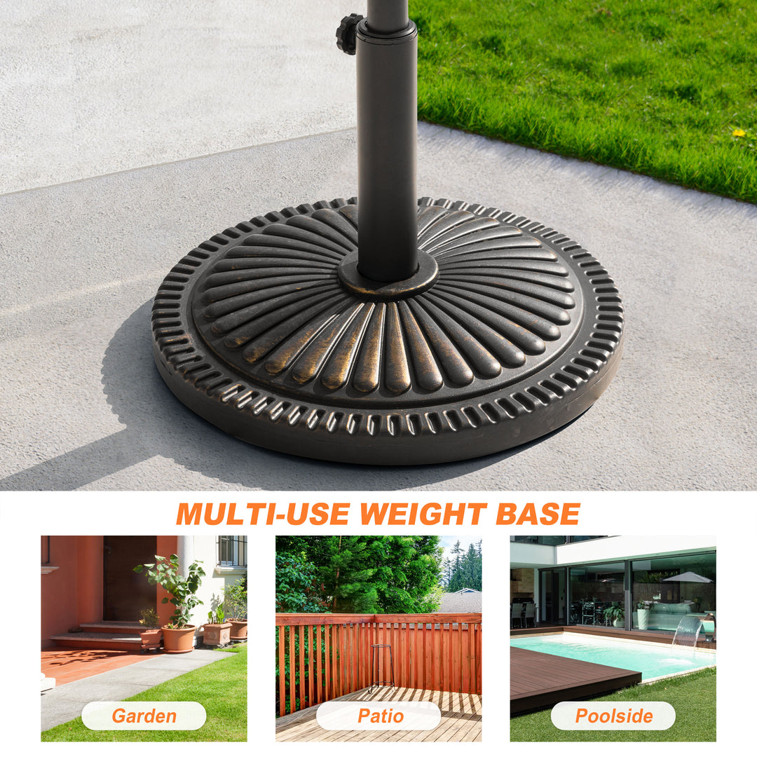 42 lb rust-resistant patio umbrella base in black 33 lbs Patio Umbrella Base Stand Heavy Duty Outdoor Umbrella Base Made – Nuu Garden