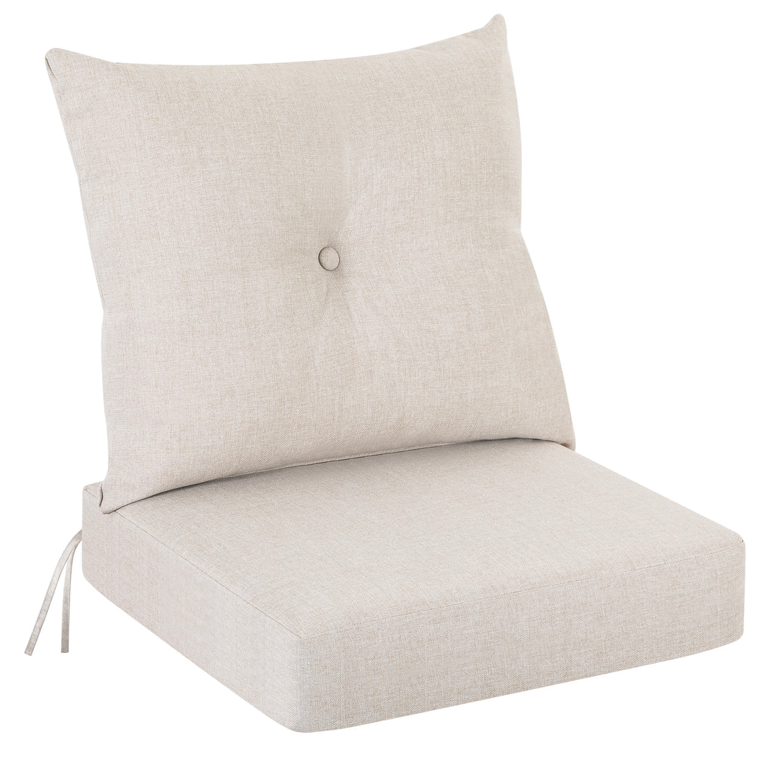 23 x 24 Inch Outdoor Olefin Chair Cushion Set, Tufted Design