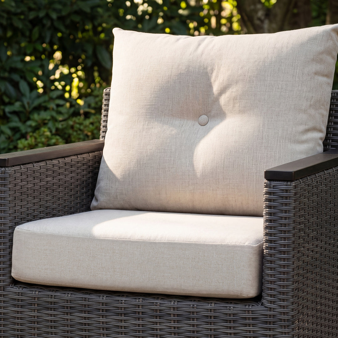23 x 24 Inch Outdoor Olefin Chair Cushion Set, Tufted Design