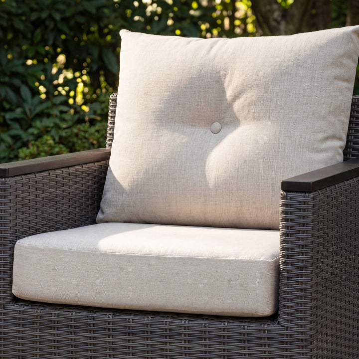 23 x 24 Inch Outdoor Olefin Chair Cushion Set, Tufted Design