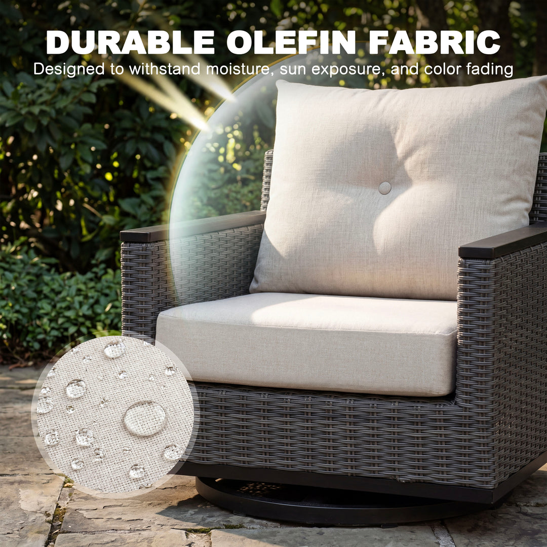 23 x 24 Inch Outdoor Olefin Chair Cushion Set, Tufted Design