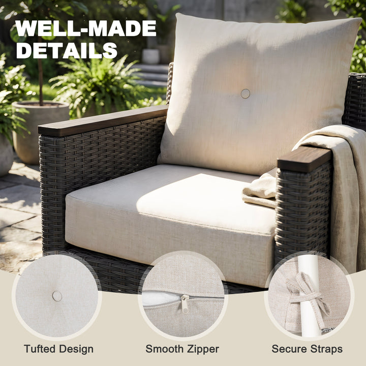 23 x 24 Inch Outdoor Olefin Chair Cushion Set, Tufted Design