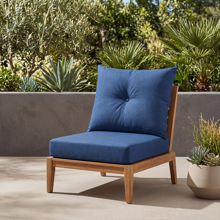 23 x 24 Inch Outdoor Olefin Chair Cushion Set, Tufted Design