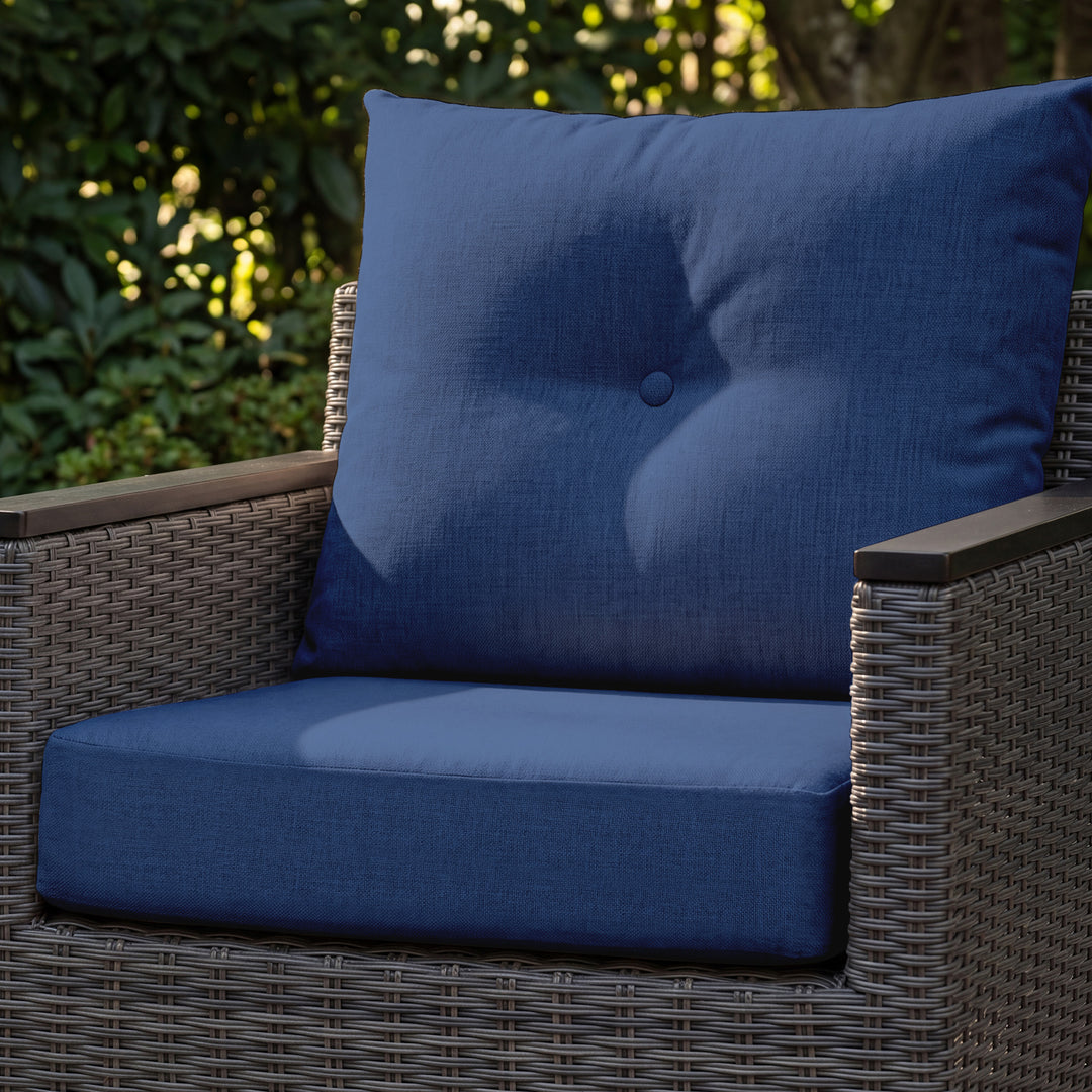 23 x 24 Inch Outdoor Olefin Chair Cushion Set, Tufted Design